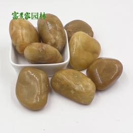 黄色雨花石家装铺地黄鹅卵石 铺路用抛光卵石