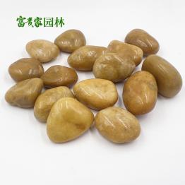 园艺造景铺面黄色雨花石 铺路鹅卵石 抛光黄卵石