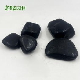 富贵家厂批黑色雨花石 彩色石子可用于园林铺路黑卵石 造景鹅卵石